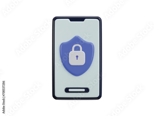 Smartphone with padlock security icon vector illustration photo