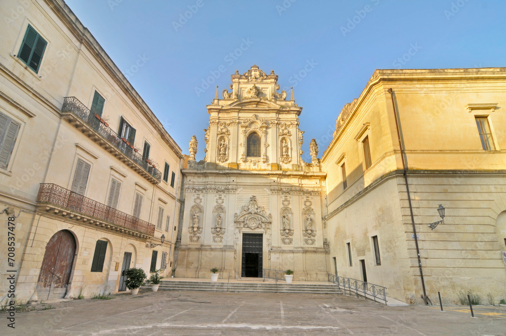 The church of Maria del Carmine in the historic center of Lecce