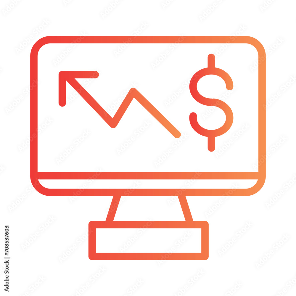 Chart Financial Growth Gradient Outline Icon Chart Financial Growth Gradient Outline Icon