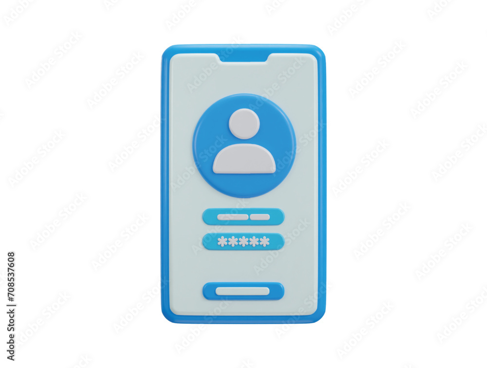 account login and password with smart phone icon illustration account login and password with smart phone icon illustration