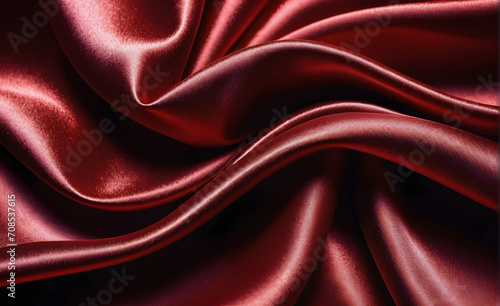 Abstract background luxury cloth or liquid wave or wavy folds of grunge red silk texture satin velvet material or luxurious background or elegant wallpaper design. Generative AI