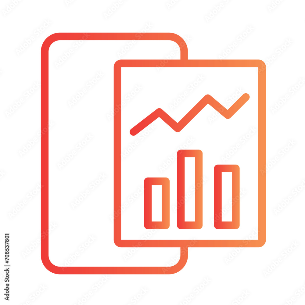 Money Charts Collection Gradient Outline Icon Money Charts Collection Gradient Outline Icon