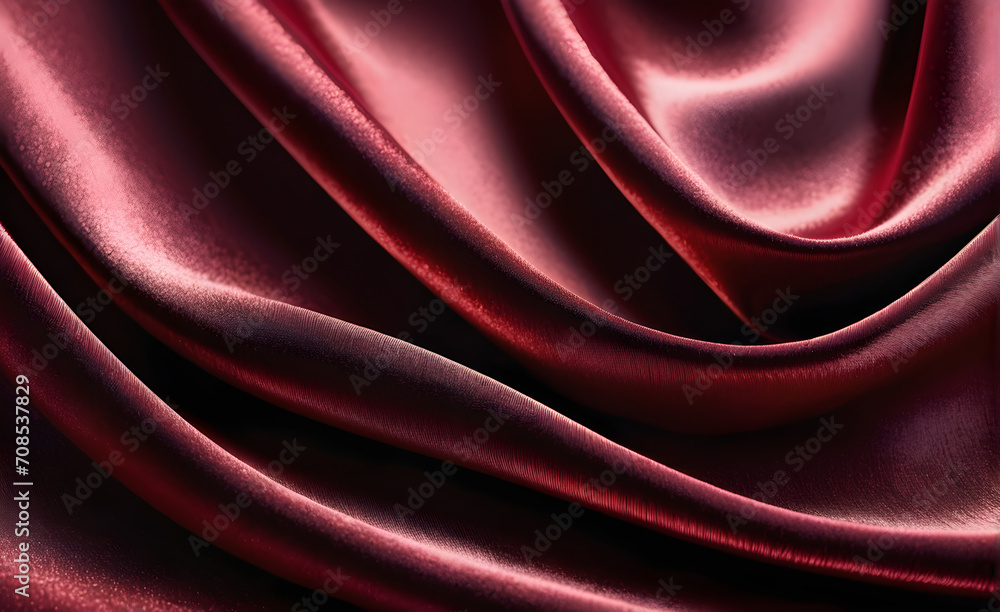 Obraz premium Abstract background luxury cloth or liquid wave or wavy folds of grunge red silk texture satin velvet material or luxurious background or elegant wallpaper design. Generative AI