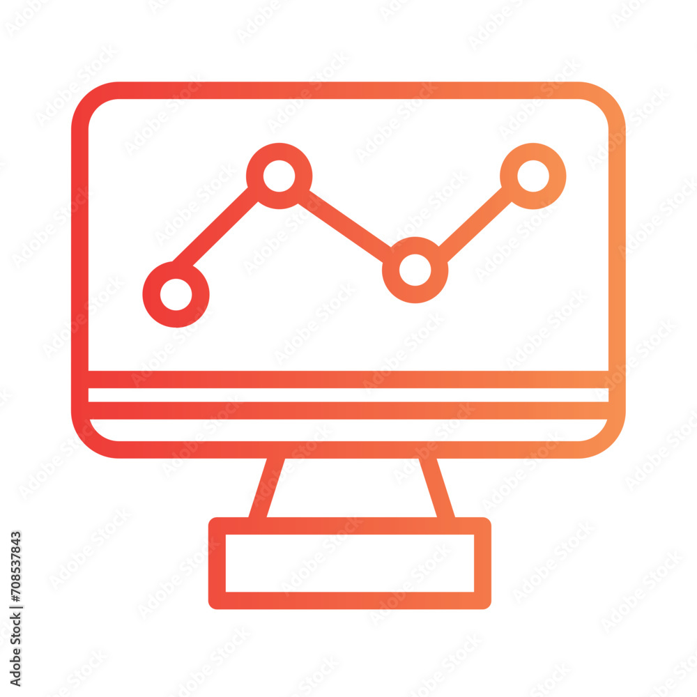 Monitor Display Online Gradient Outline Icon Monitor Display Online Gradient Outline Icon