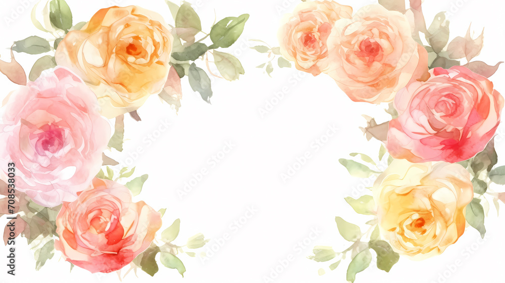 Empty floral frame with copy space for greeting card or invitation design Empty floral frame with copy space for greeting card or invitation design
