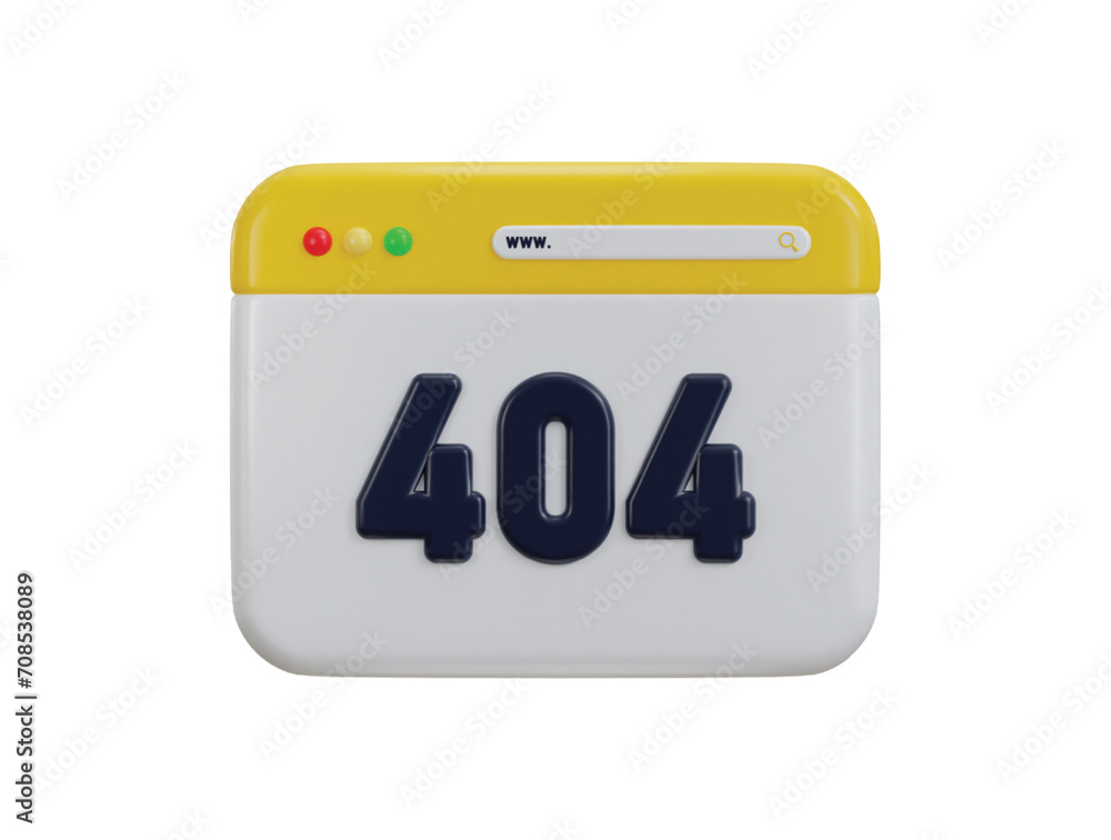 Error 404 not found icon 3d rendering illustration Error 404 not found icon 3d rendering illustration