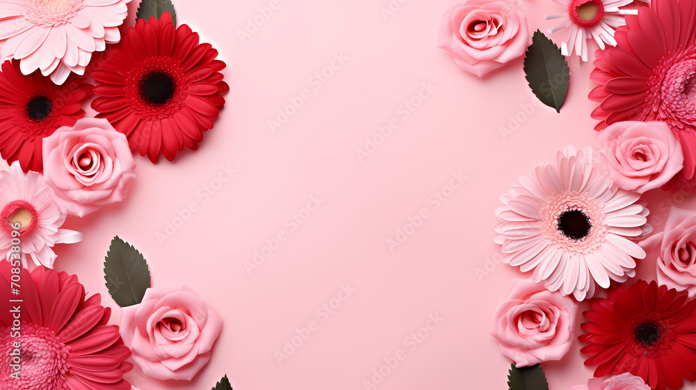 Empty floral frame with copy space for greeting card or invitation design Empty floral frame with copy space for greeting card or invitation design
