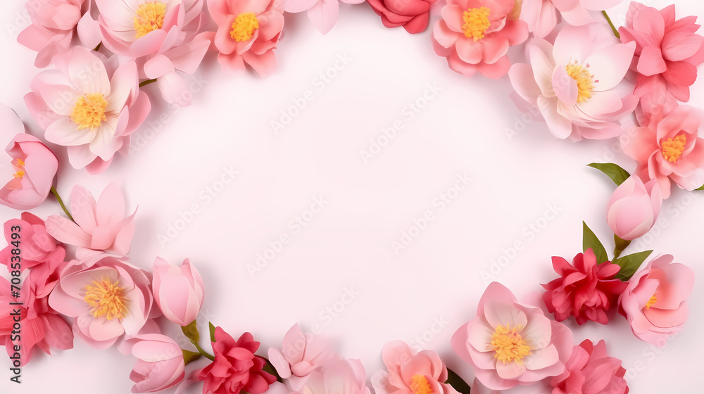 Empty floral frame with copy space for greeting card or invitation design Empty floral frame with copy space for greeting card or invitation design