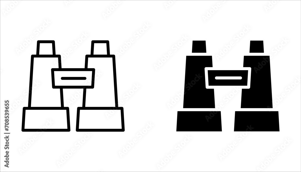 binoculars icon set. black on a white background. binoculars icon set. black on a white background.