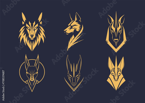 Anubis logo design vector illustration