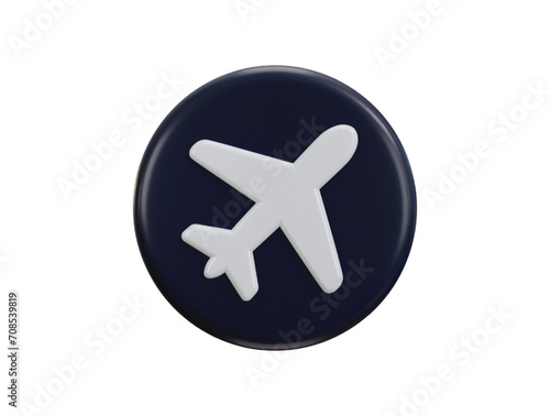 3d airplane mode icon for web mobile app vector illustration 