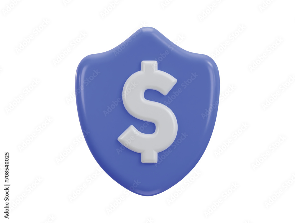 protect shield with dollar sign icon 3d rendering illustration protect shield with dollar sign icon 3d rendering illustration