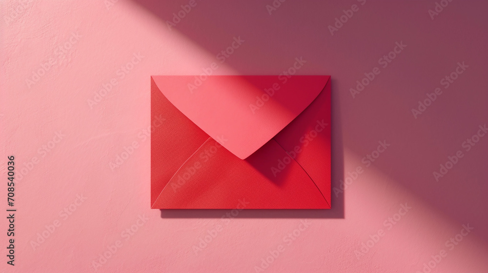 Valentine's day minimalistic background with envelope on pink background. Valentine's day minimalistic background with envelope on pink background.