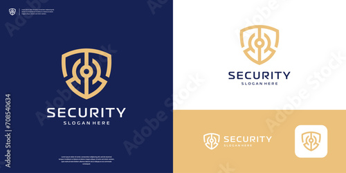 Geometric Letter O Shield logo design template