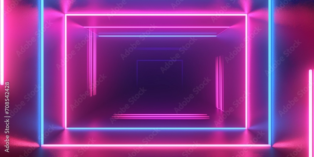 Neon rectangular frame background Neon rectangular frame background