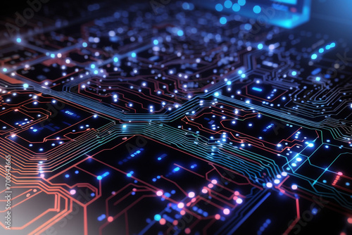 digital and information technology themed circuit board background