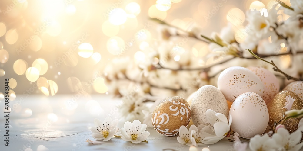 Easter eggs and spring flowers Easter eggs and spring flowers