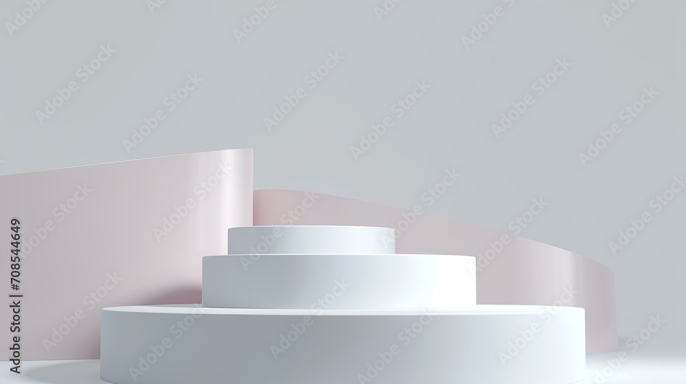 Minimal podium and white background for product presentation. cosmetics presentation and other products that you want to present. Generated Ai Minimal podium and white background for product presentation. cosmetics presentation and other products that you want to present. Generated Ai