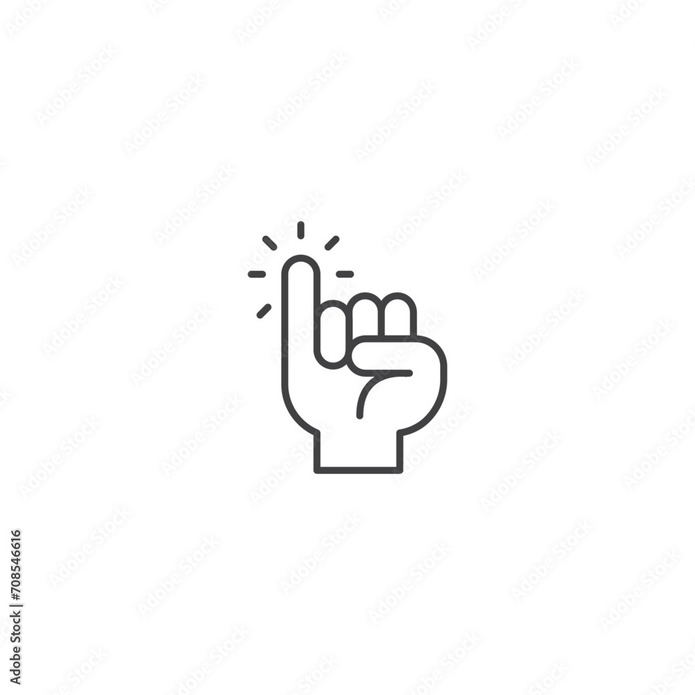 Fototapeta premium Promise gesture hand. Vector outline icon illustration