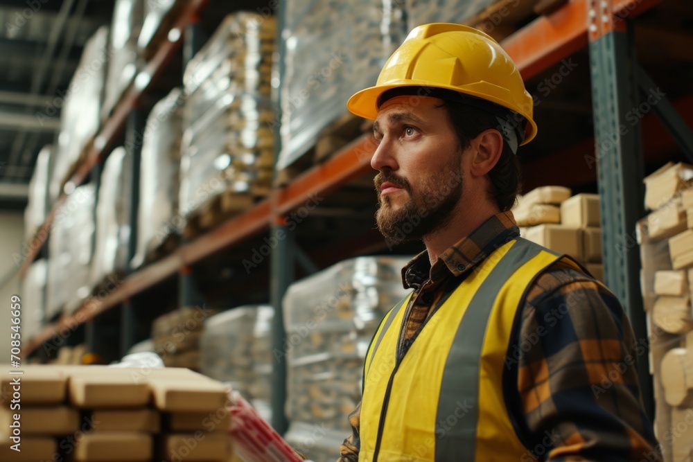 Young experienced shipping manager checking parcel tracking post service store assistant in warehouse logistics transportation manager holding cargo delivery order for shipment online store shelf Young experienced shipping manager checking parcel tracking post service store assistant in warehouse logistics transportation manager holding cargo delivery order for shipment online store shelf