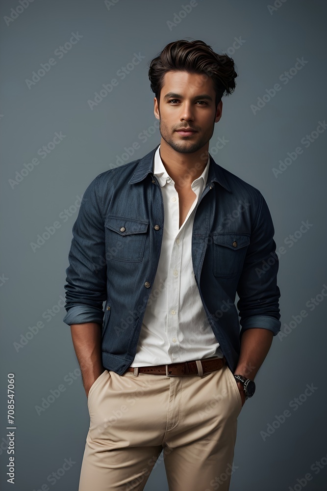 Obraz premium male model photoshoot with plain background