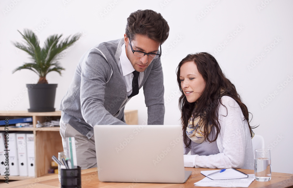 Business people, planning and teamwork on computer for copywriting advice, feedback and online collaboration. Happy professional woman, man or writer and editor on laptop, editing newsletter or email Business people, planning and teamwork on computer for copywriting advice, feedback and online collaboration. Happy professional woman, man or writer and editor on laptop, editing newsletter or email