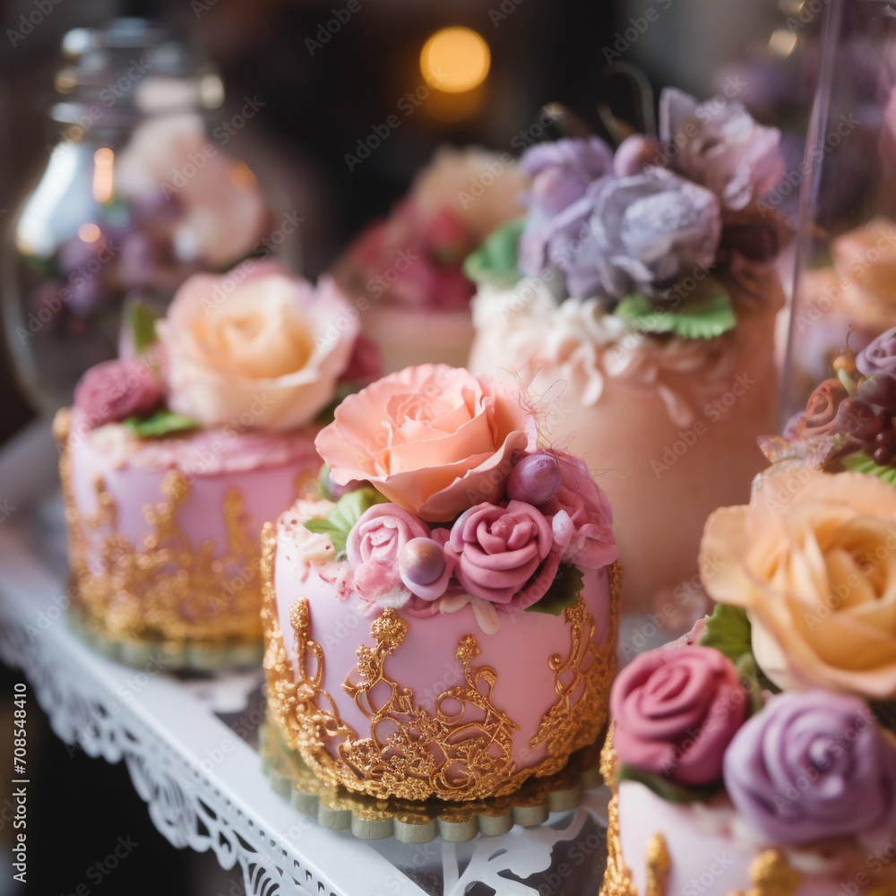 Small luxury desserts. Unusual design. Very elegant. For weddings and children's parties. Unusual presentation. Beautiful background. Small luxury desserts. Unusual design. Very elegant. For weddings and children's parties. Unusual presentation. Beautiful background.