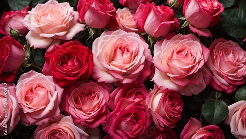 Background wallpaper equipped with red and pink roses