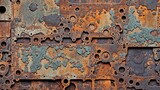 Detailed Close-up of Worn and Weathered Metal Texture. Generative AI.