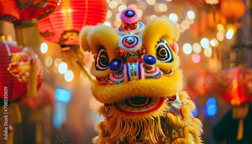 Traditional Lion Dance With A Street Of Lantern Displays © Rax Qiu
