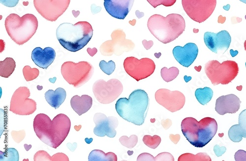 Wallpaper Mural Hand drawn hearts and love signs romantic seamless pattern. Isolated drawn multi-colored repeating patterns on a white background. Cute doodle heart style seamless pattern on white background Torontodigital.ca