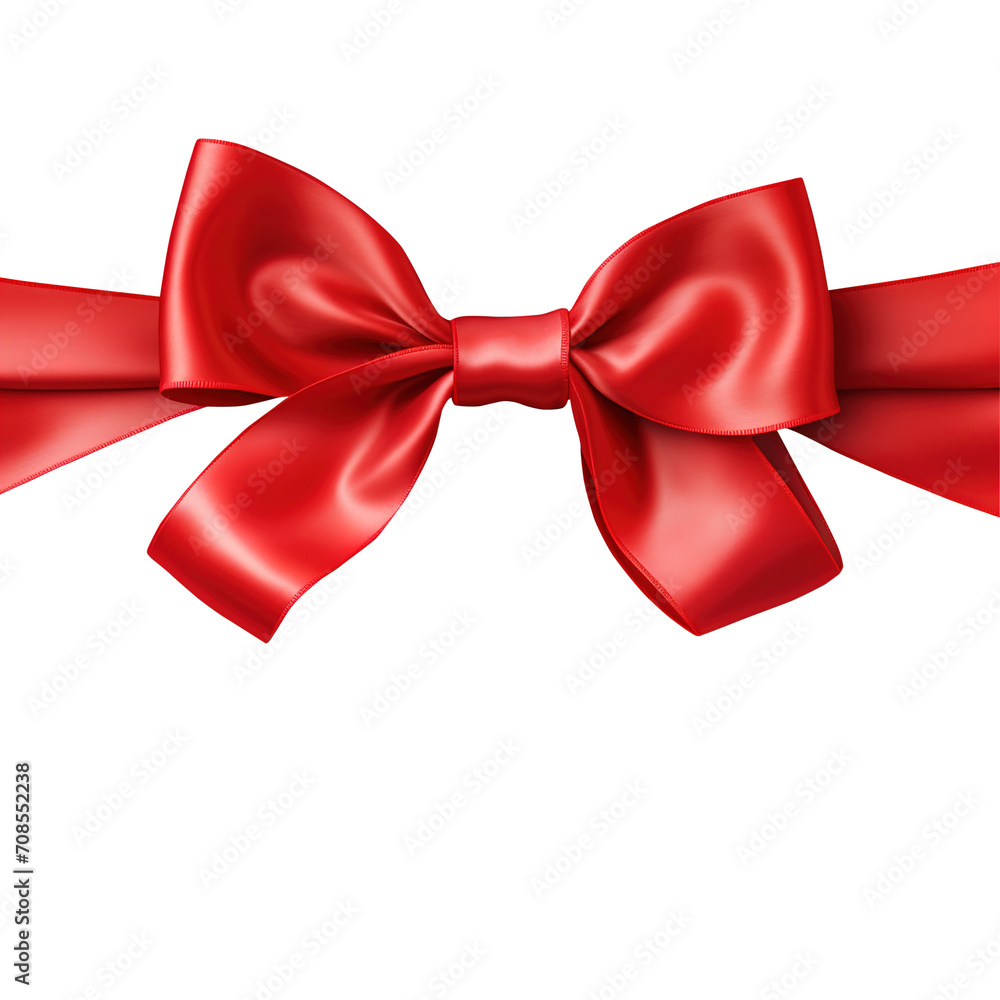 red ribbon bow isolated on transparent background, clipping path, png, red ribbon bow isolated on transparent background, clipping path, png,