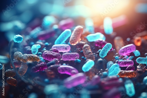 Probiotics Bacteria Biology Microorganisms under microscope