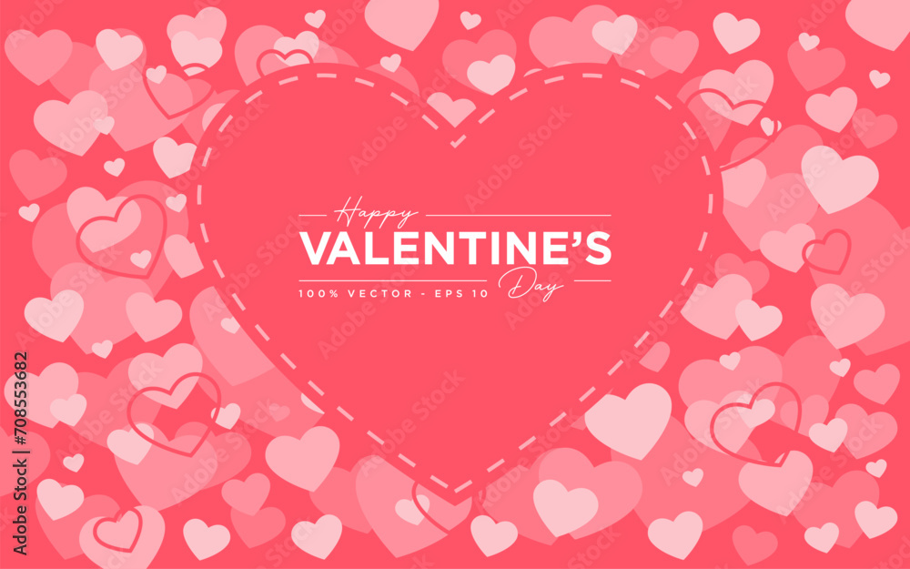 Modern background of valentine's day, romance, hearts, design vector template editable and resizable EPS 10