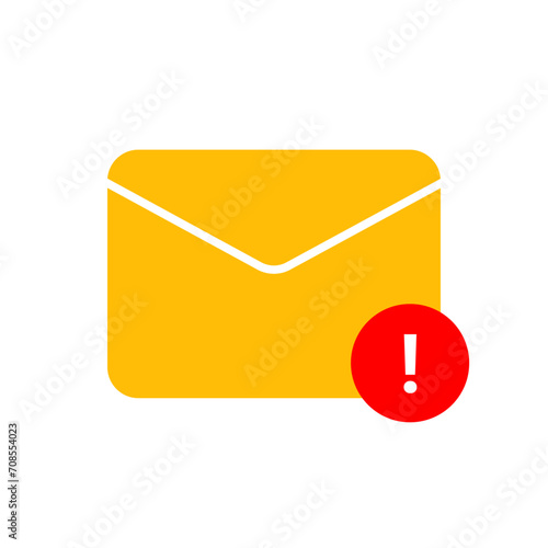 Spam email. Envelope with spam. Spam message. Warning and alert spam notification. Spamming mailbox. Virus, email fraud concept. Vector Illustration.