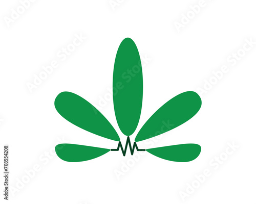 Leaf and medical logo icon design template vector elements