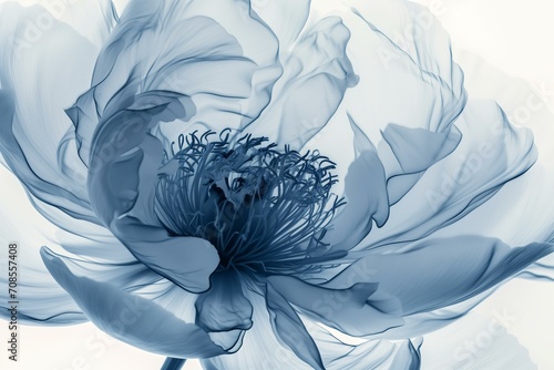 xray of a peony flower with beautiful intricate details photo