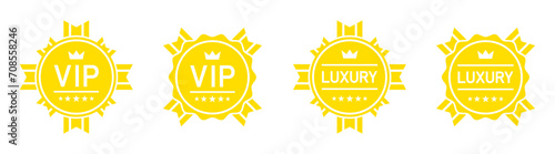 VIP label icon, Luxury label icon, vector illustration photo