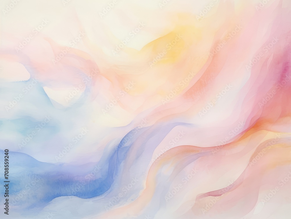 Artwork is a watercolor depiction of a sky with clouds, using thick brush strokes.