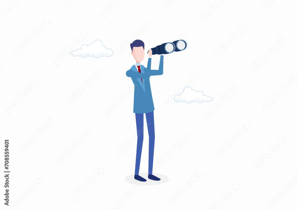 Search for opportunity, business vision, success direction or finding new employee, career future, secret discovery or research concept, businessman look through telescope or binoculars. Search for opportunity, business vision, success direction or finding new employee, career future, secret discovery or research concept, businessman look through telescope or binoculars.