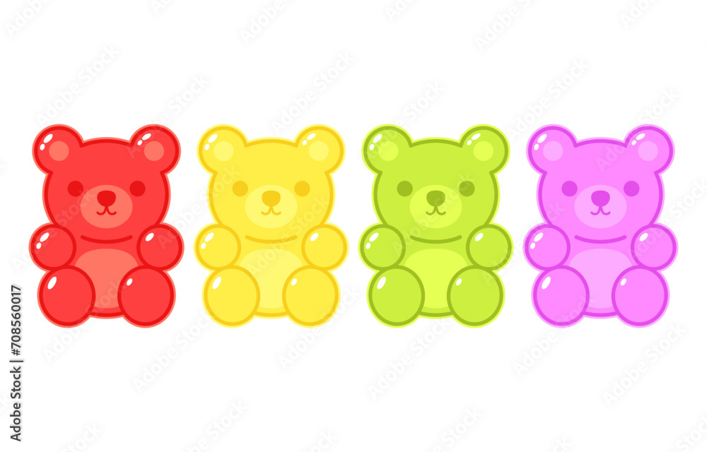 Naklejka premium Jelly bears fruit gummy. Character Illustrator vector design.