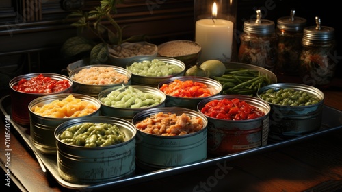 canned goods on table photo