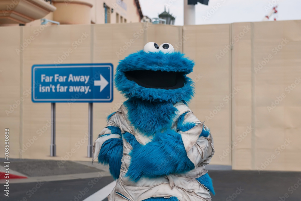 Cookie Monster in Sesame Street Party in Universal studio, Singapore ...