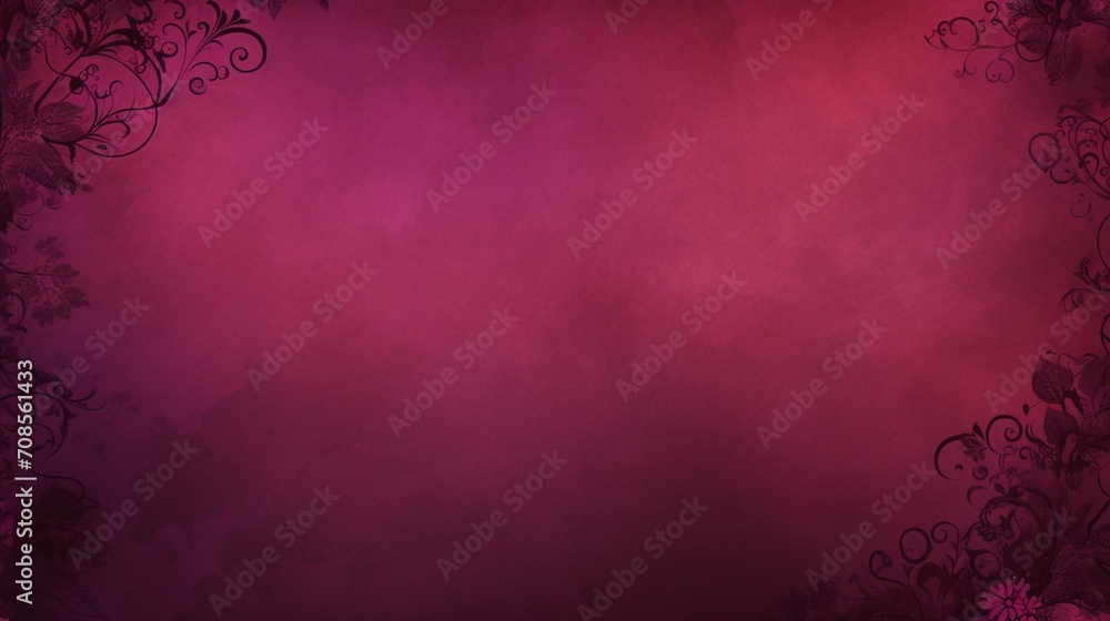 complete maroon background, some design is made on one side , space is left for text - Generative AI complete maroon background, some design is made on one side , space is left for text - Generative AI