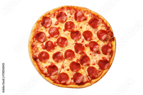 Pepperoni pizza isolated on transparent background