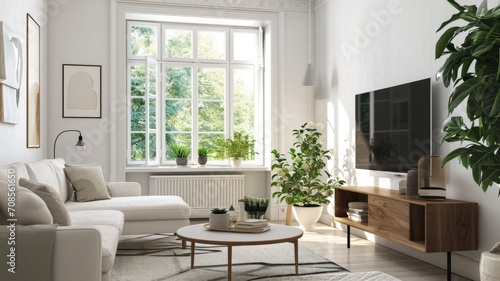 Modern Scandinavian Living Room Interior with Elegant Furniture and Decor.wall Art   Poster   Interior Design   