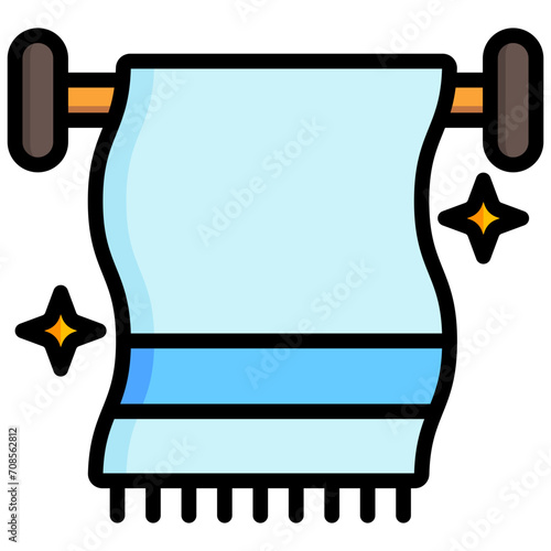 Washcloth lineal multi color icon, relate to housekeeping. use for UI or UX kit, web and app development.