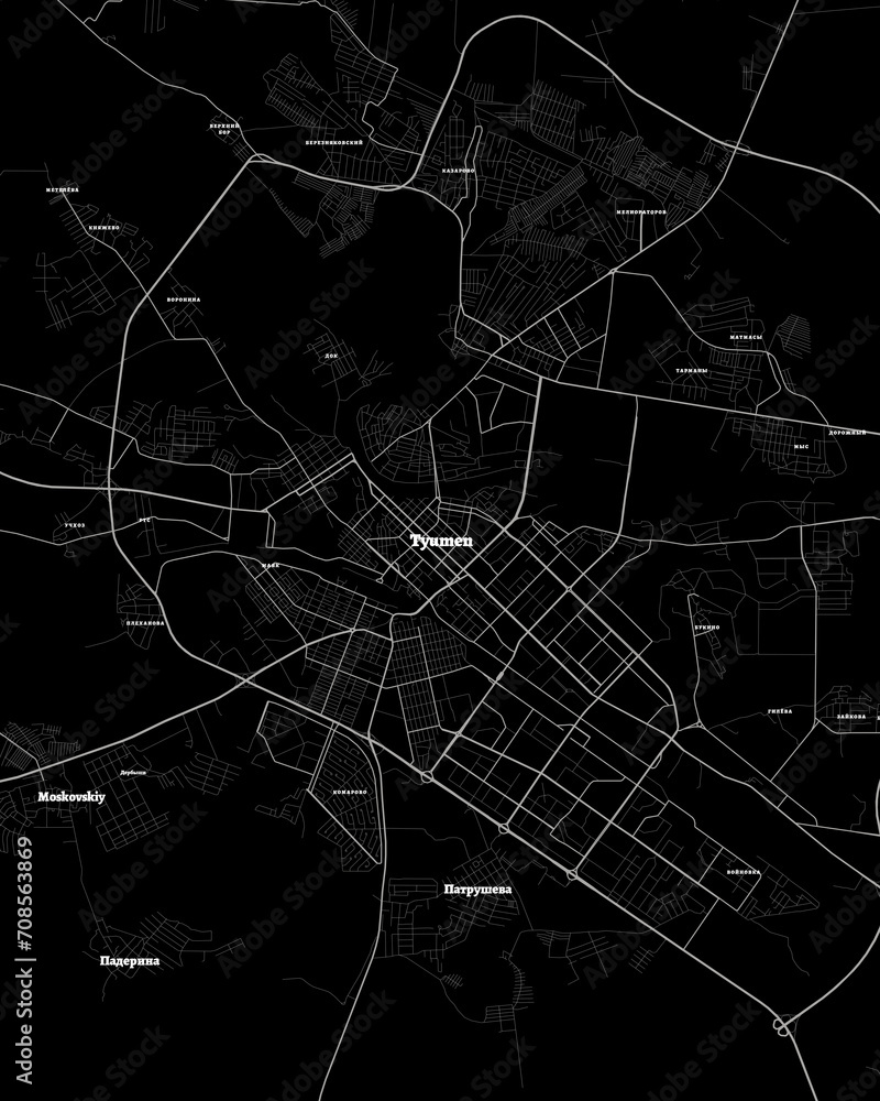 Tyumen Russia Map, Detailed Dark Map of Tyumen Russia