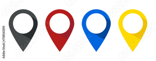 pin, checkin point, poin on map vector icon photo