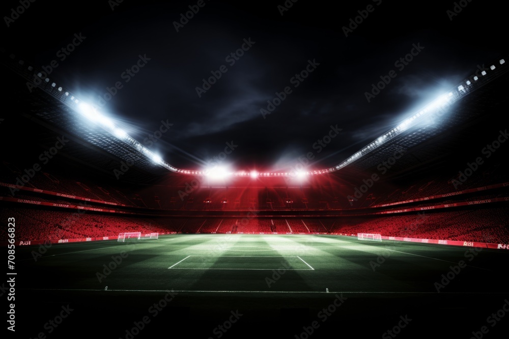 Soccer background on ground grass stadium football game sport competition event championship match artificial green grass lawn grassy field outdoors calm empty sports isolated night evening backdrop - obrazy, fototapety, plakaty 